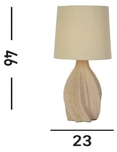 Stolná lampa Twist, béžová, výška 46 cm, textil/keramika