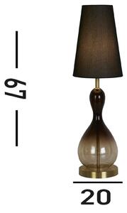 Stolová lampa Marakesh čierna/dymovo sivá výška 67 cm textil/sklo