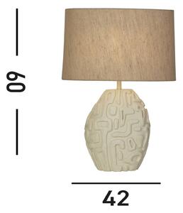 Stolová lampa Adelaide, krémová, výška 59,5 cm, textil/živica