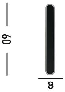 Vonkajšie nástenné svietidlo Bordo LED, výška 60 cm, čierna farba, hliník