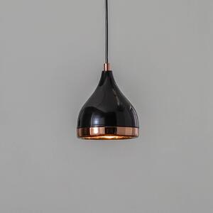 Závesné svietidlo Yildo 7000 1-light Ø15cm čierna/medená