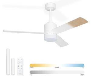 Noaton 14132WWL Canis, biela a svetlo hnedá, stropný ventilátor so svetlom