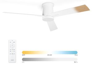 Noaton 16132WWL Rhea, biela a svetlo hnedá, stropný ventilátor so svetlom