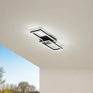 Lindby LED vonkajšia stropná lampa Finian, 64 cm x 21 cm, stmievateľné, Čierna, Plast, Moderný, Stropné svetlo