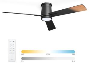 Noaton 16132WWL Rhea, čierna a tmavo hnedá, stropný ventilátor so svetlom