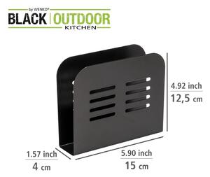 Čierny držiak na obrúsky Wenko Black Outdoor Kitchen Baco