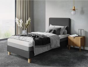Tmavosivá jednolôžková posteľ Mazzini Beds Lotus, 90 x 200 cm