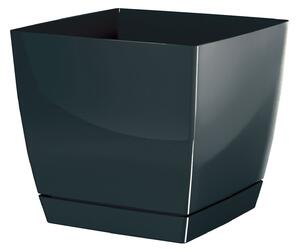 Prosperplast Coubi Square kvetináč s miskou grafit, variant 18 cm