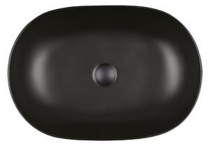 Oltens Hamnes Thin umývadlo 60.5x41.5 cm oválny pultové umývadlo čierna 40320300