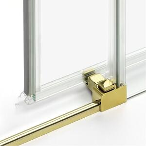 New Trendy Prime Light Gold sprchovací kút 100x90 cm štvorcová zlatá lesklé/priehľadné sklo K-1102