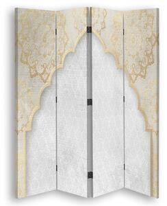 Paraván Orientálny vzor v zlatej farbe Rozmery: 145 x 170 cm, Prevedenie: Klasický paraván