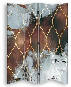 Paraván Marocký ďatelina v hnedej farbe Rozmery: 145 x 170 cm, Prevedenie: Klasický paraván