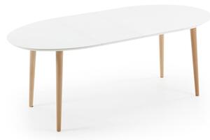 Biely rozkladací jedálenský stôl s bielou doskou 90x120 cm Oqui – Kave Home