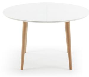 Biely rozkladací jedálenský stôl s bielou doskou 90x120 cm Oqui – Kave Home