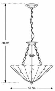 Brilagi - Tiffany vitrážový luster na reťazi FOLIA 3xE27/60W/230V priemer 50 cm