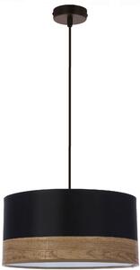 Candellux Porto závesné svietidlo 1x60 W čierna-drevená-hnedá 31-17598