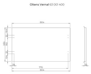 Oltens Vernal doska na skrinku 80.4x46.4 cm grafitová 63001400