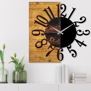 Wallity Dekoratívne nástenné hodiny WALLIE 58 cm čierne/orech