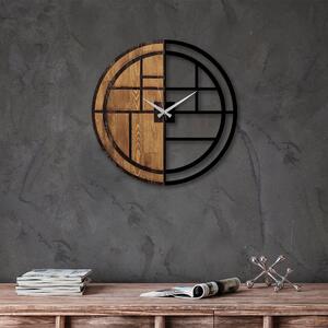 Wallity Dekoratívne nástenné hodiny WALLIE ORGANIC 56 cm orech/čierne