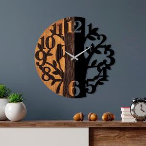 Wallity Dekoratívne nástenné hodiny WALLIE TREE 56 cm čierne/orech