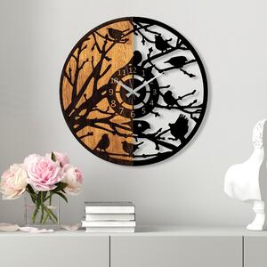 Wallity Dekoratívne nástenné hodiny WALLIE WOODEN 56 cm orech/čierne