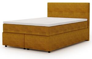 Posteľ s matracom a topperom SLEEP NEW horčicová, 140x200 cm