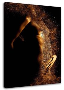 Obraz na plátně Nahá žena Zlatý prach - 40x60 cm