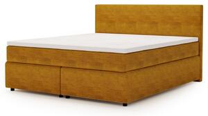Posteľ s matracom a topperom SLEEP NEW horčicová, 180x200 cm