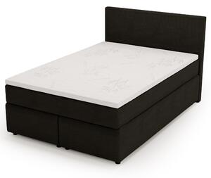 Posteľ s matracom a topperom SLEEP NEW čierna, 140x200 cm