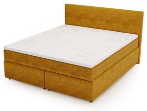 Posteľ s matracom a topperom SLEEP NEW horčicová, 160x200 cm
