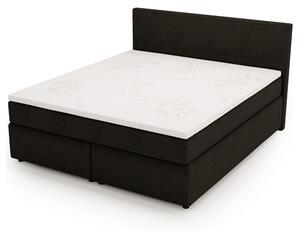 Posteľ s matracom a topperom SLEEP NEW čierna, 160x200 cm