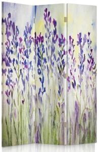 Ozdobný paraván Květiny Příroda Záchod - 110x170 cm, trojdielny, klasický paraván