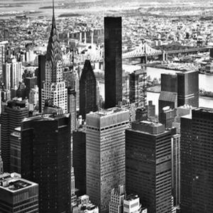 Ozdobný paraván, Manhattan v černé a bílé - 110x170 cm, trojdielny, klasický paraván