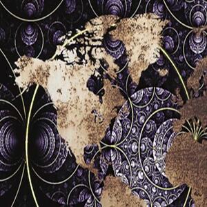 Ozdobný paraván, Elegantní mapa světa - 110x170 cm, trojdielny, klasický paraván