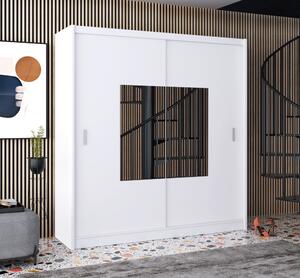 KONDELA Skriňa s posuvnými dverami, biela, 203x215, MADRYT
