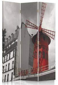 Ozdobný paraván Paříž Moulin Rouge - 110x170 cm, trojdielny, klasický paraván