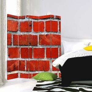 Ozdobný paraván Brick - 180x170 cm, päťdielny, klasický paraván