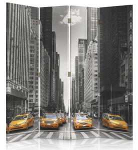 Ozdobný paraván New York City Tai - 145x170 cm, štvordielny, klasický paraván