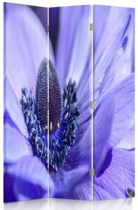 Ozdobný paraván Příroda Květina Fialová - 110x170 cm, trojdielny, klasický paraván