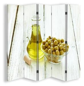 Ozdobný paraván Olivový olej - 180x170 cm, päťdielny, klasický paraván