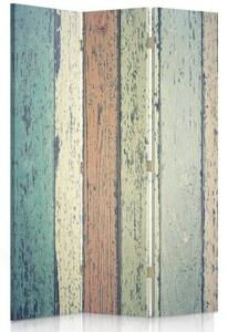 Ozdobný paraván Dřevěné desky - 110x170 cm, trojdielny, klasický paraván