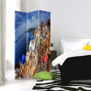 Ozdobný paraván Santorini - 110x170 cm, trojdielny, klasický paraván