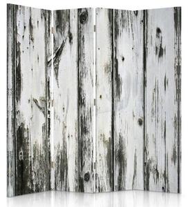 Ozdobný paraván Dřevěné desky - 145x170 cm, štvordielny, klasický paraván