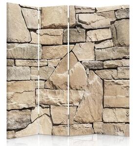 Ozdobný paraván Kamenná zeď - 145x170 cm, štvordielny, klasický paraván