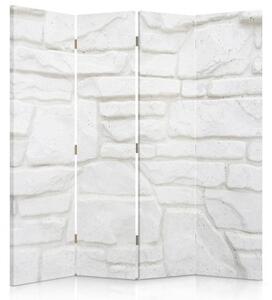 Ozdobný paraván Bílá stěna - 145x170 cm, štvordielny, klasický paraván