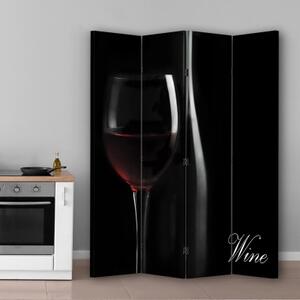 Ozdobný paraván, Hluboká chuť vína - 145x170 cm, štvordielny, klasický paraván