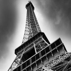 Ozdobný paraván Eiffelova věž B&W - 145x170 cm, štvordielny, klasický paraván