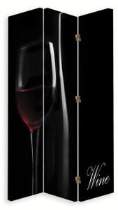 Ozdobný paraván, Hluboká chuť vína - 110x170 cm, trojdielny, klasický paraván