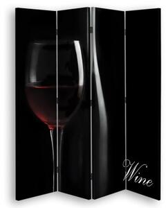 Ozdobný paraván, Hluboká chuť vína - 145x170 cm, štvordielny, klasický paraván