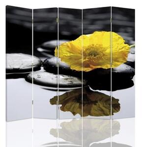 Ozdobný paraván Květiny orchidejí - 180x170 cm, päťdielny, klasický paraván